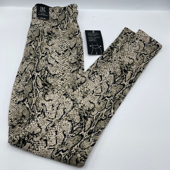 Inc Womens Snakeskin Leggings Shaping High Rise - Picture 1 of 7